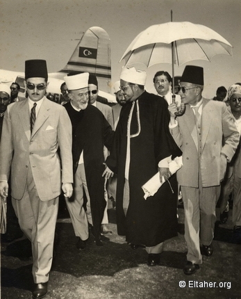 1954 - Haj Amin Al Husseini and Sayf El Islam Abdallah-Almaza Airport-Cairo
